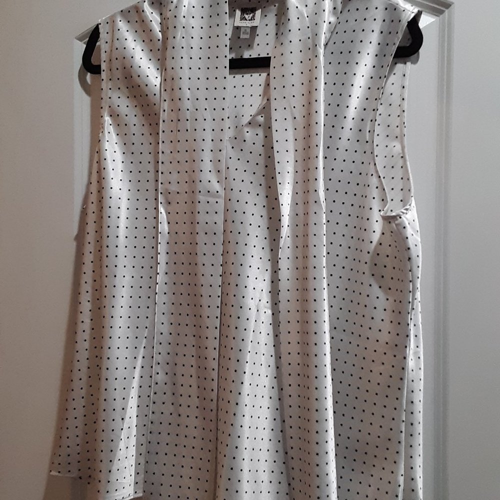 Elegant, black and white, polka dot, Anne klein tank top
